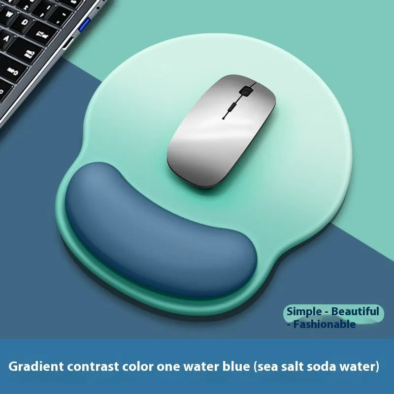 Gradient girl silicone mouse mat with wristband on desk 220x250mm