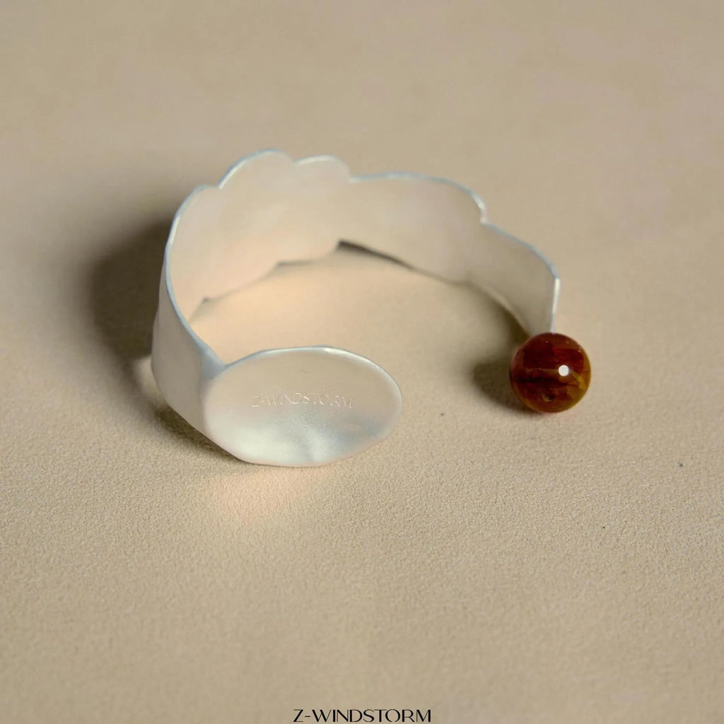 Small round spoon stewed pork alloy ring and bracelet jewellery set with diamond design