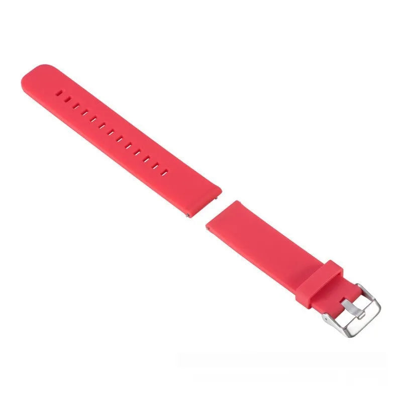 Solid colour silicone sports watch strap for Garmin Forerunner 245 in seven colour options