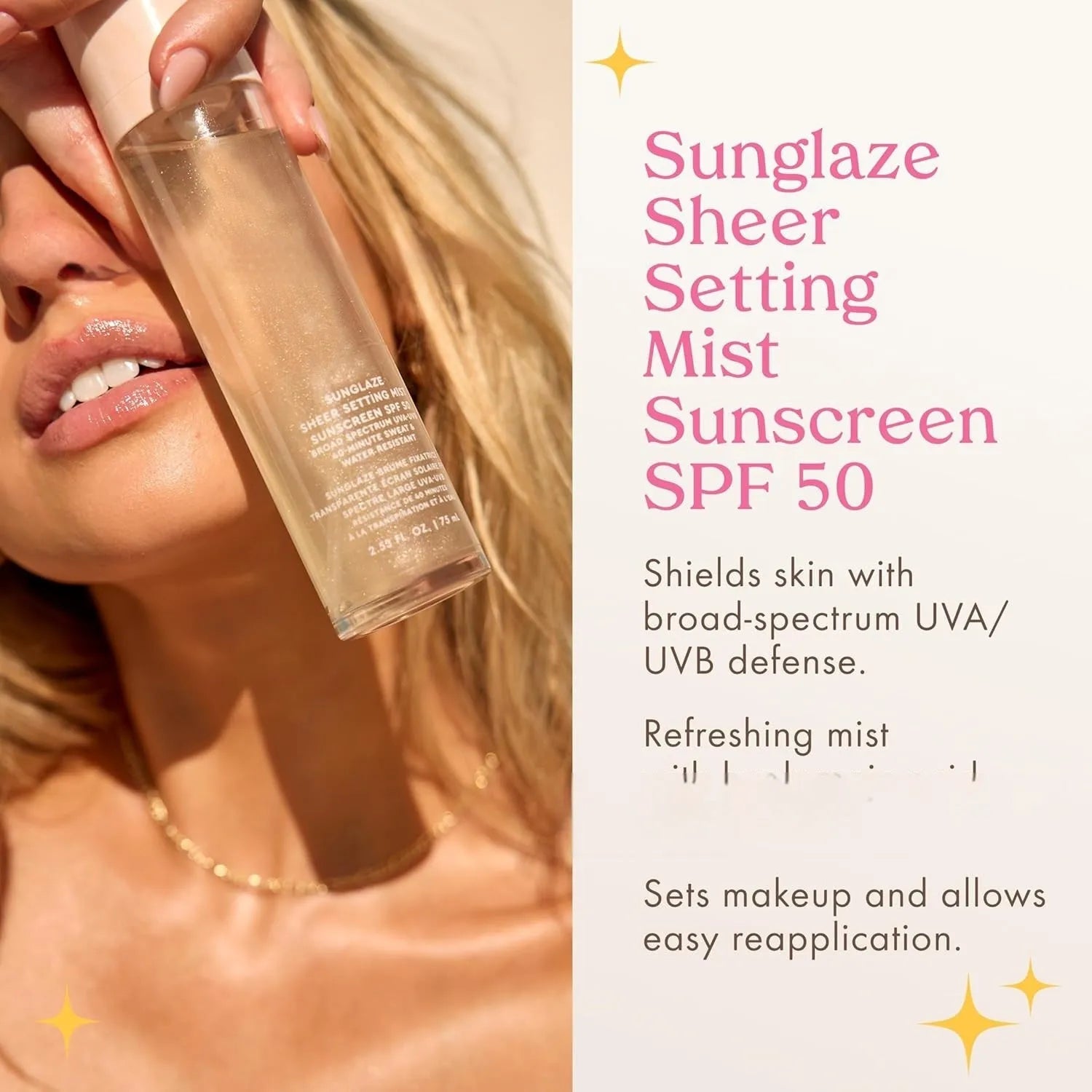 75ml makeup protective spray bottle with moisturising toner formula