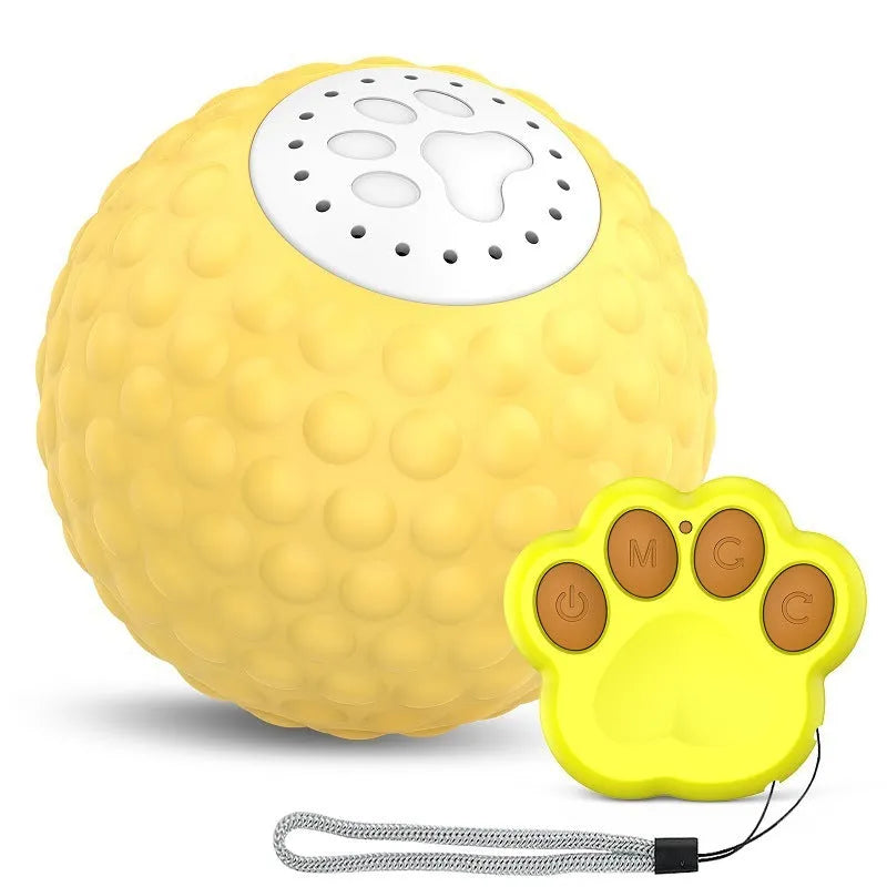 Remote control cat toy ball in blue, green and yellow colours with sound features