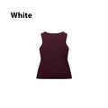 Women's dark red sleeveless sweater vest with gold buttons and 3D pattern, slim fit viscose cardigan