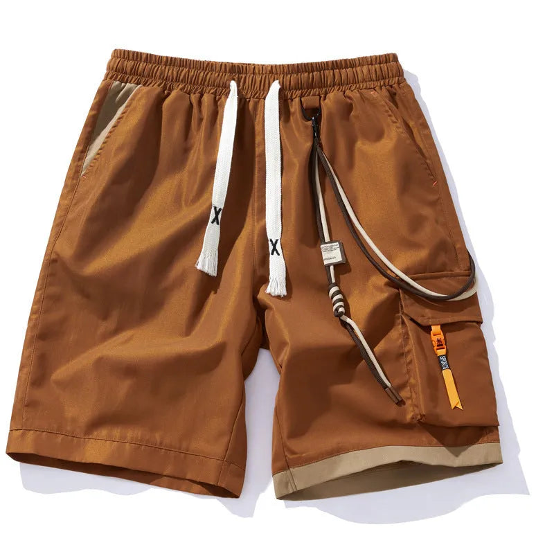 Men's plus size bamboo fibre sport shorts in loose fit with high waist and cropped length
