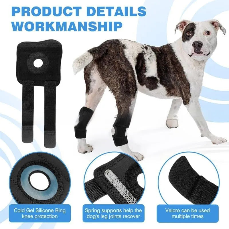 Black dog leg guard for ACL rehabilitation in three sizes with protective cover