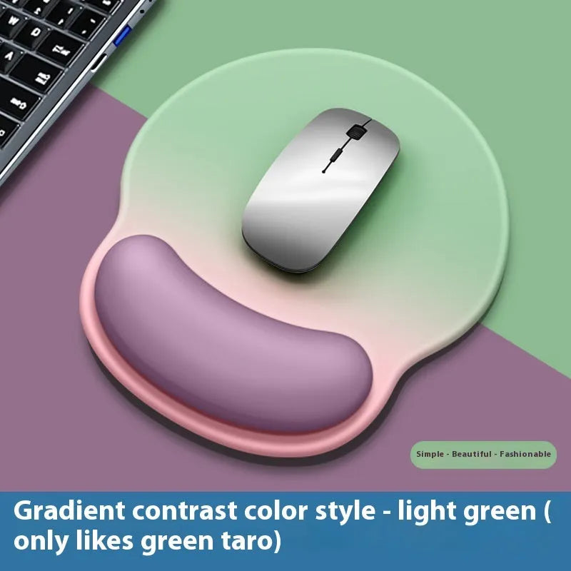 Gradient girl silicone mouse mat with wristband on desk 220x250mm