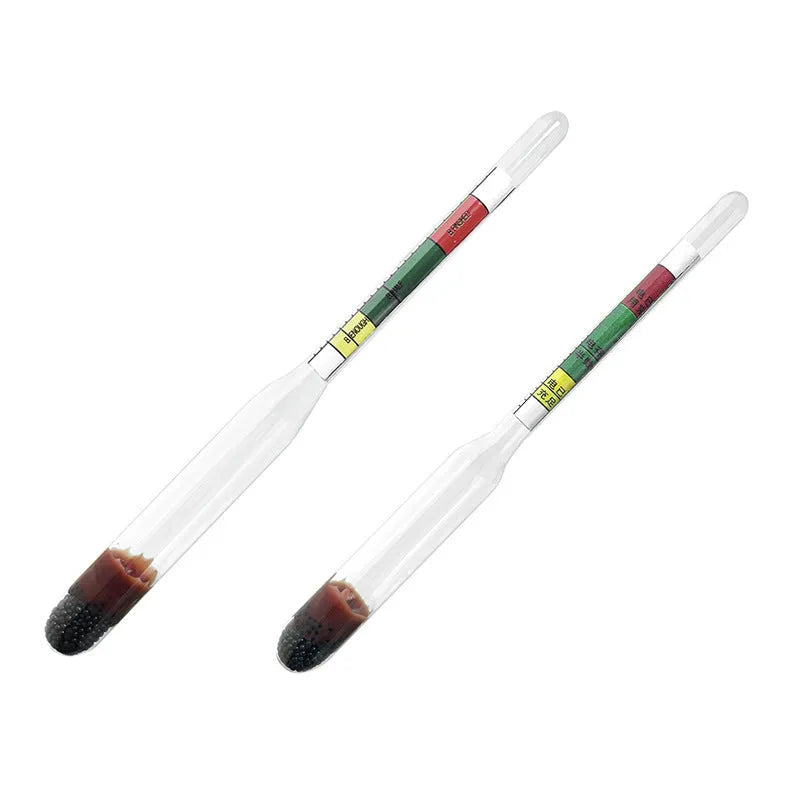 Electrohydraulic battery hydrometer with glass construction and suction mechanism for electrolyte testing