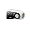 Extra Bass Portable Mini Clock Household Speaker in S8 Black colour with USB charging cable.