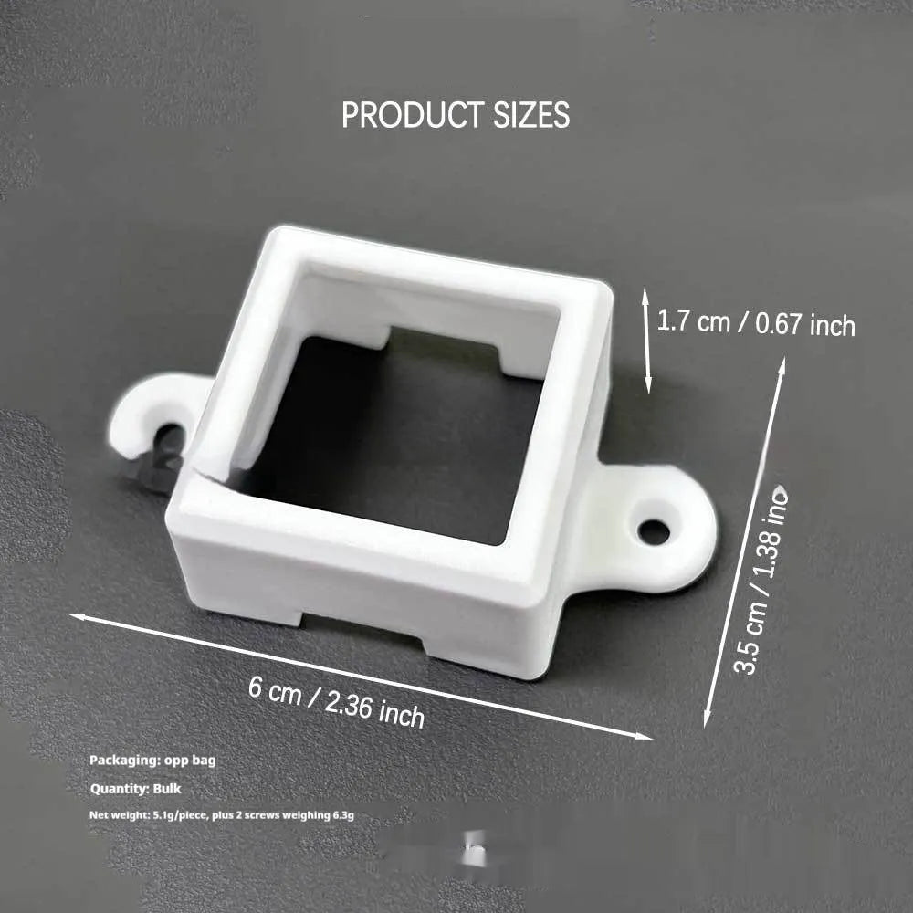 White plastic LED protective lampshade measuring 1.7cm by 6cm