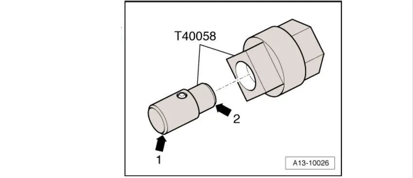 Aodi T40058 crankshaft rotating sleeve timing tool adapter for engine adjustment