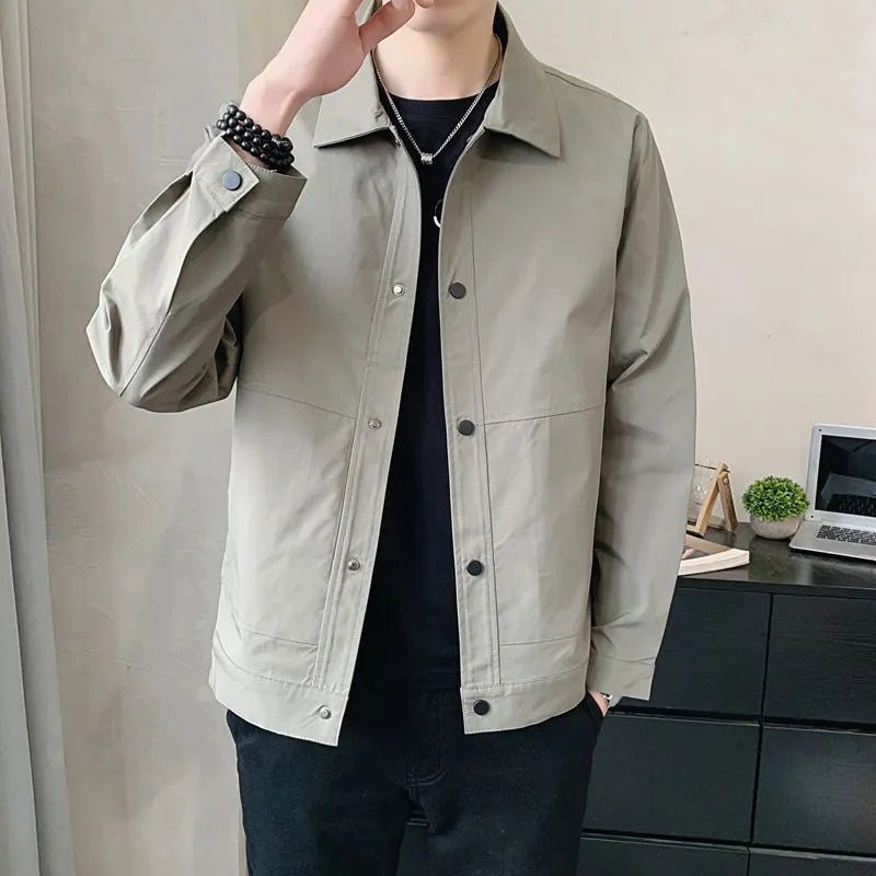 Men's thin single-layer Korean style jacket in polyester for spring and autumn wear