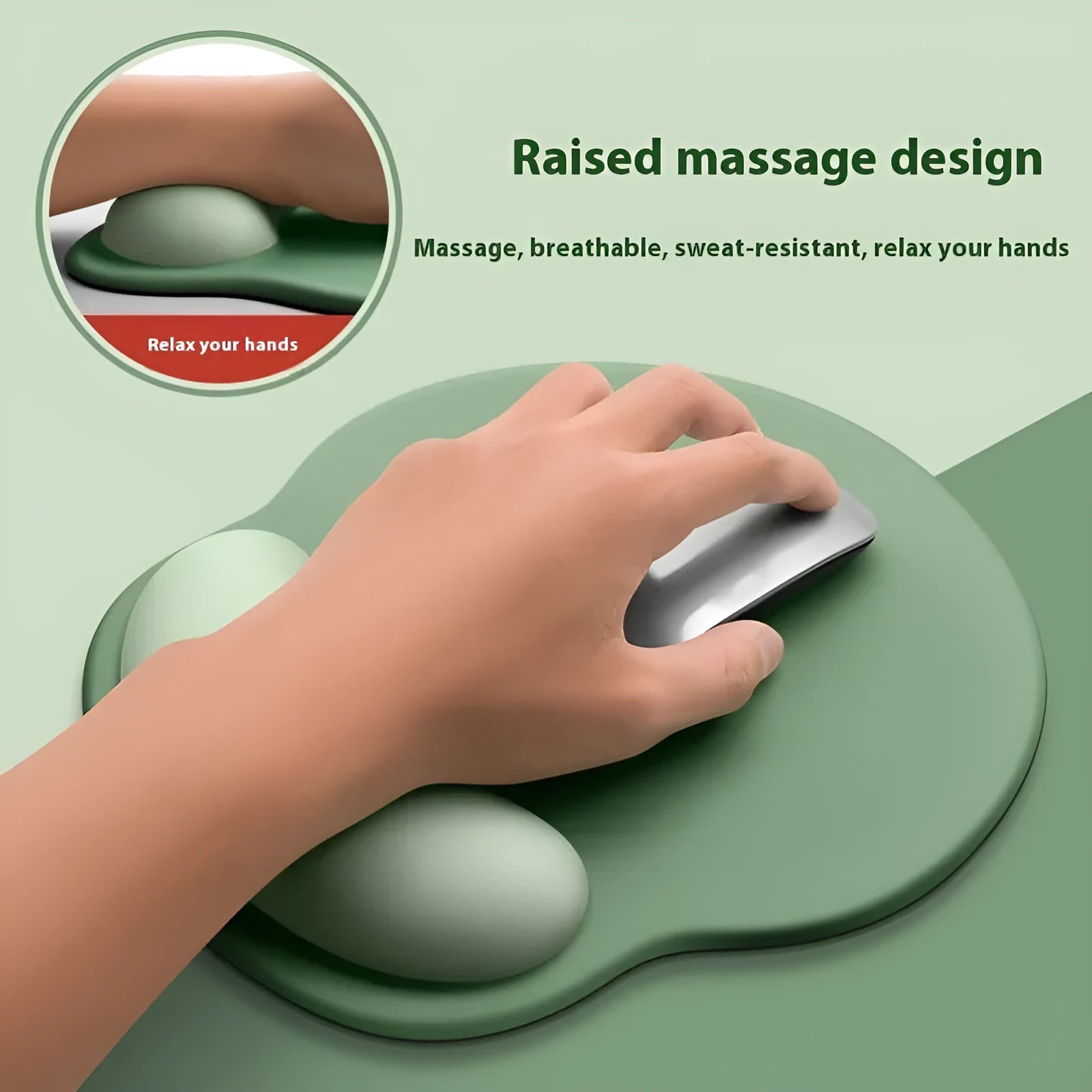 Gradient girl silicone mouse mat with wristband on desk 220x250mm