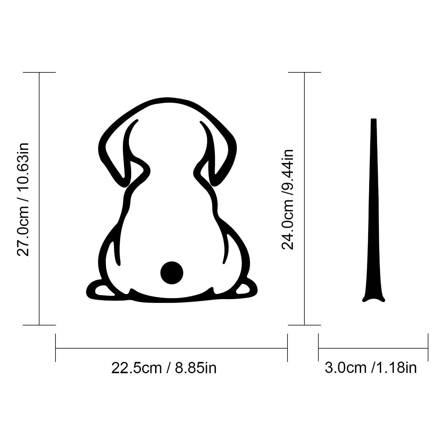 Vinyl car sticker with cartoon cat design for rear window wiper shadow area.