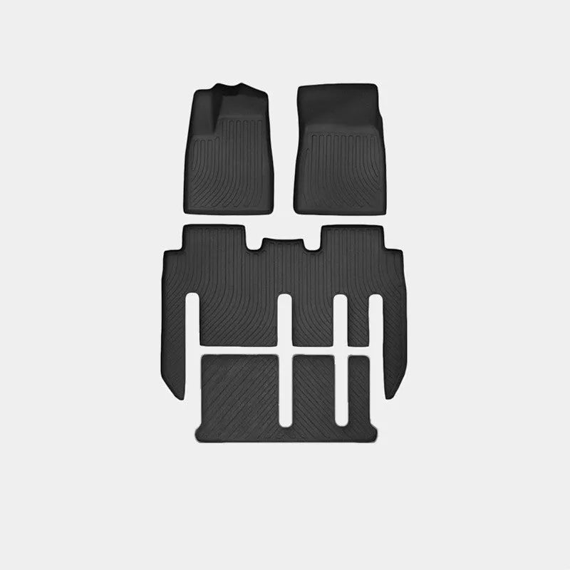 Waterproof TPE rubber car mats for Tesla Model X with tailbox cushion and foot pads