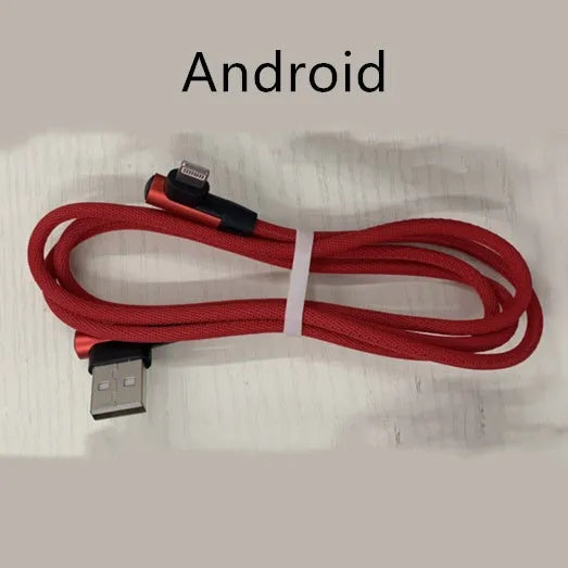 Fast charging USB cable with aluminium alloy connectors, available in Android and Type-C types and multiple colours.
