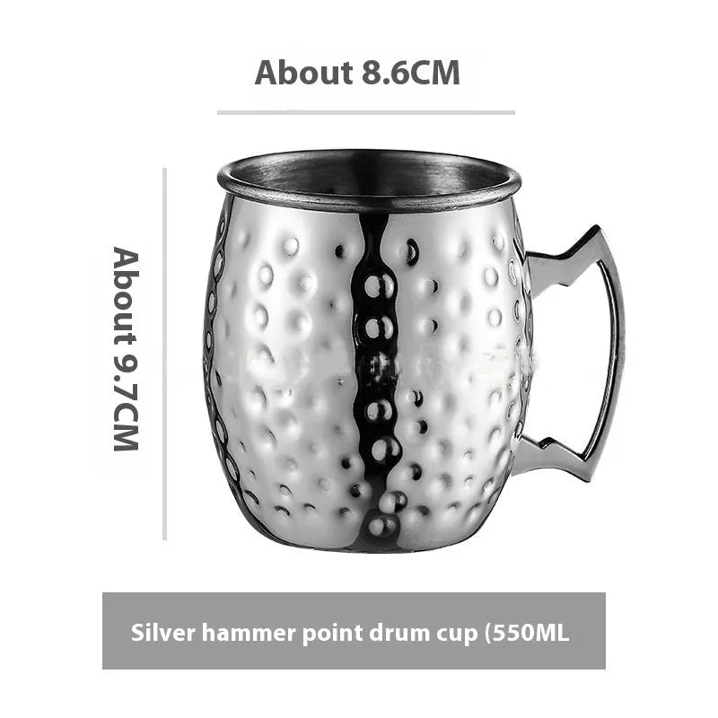 Stainless steel Moscow Mule cocktail glass with copper plating in multiple colour options