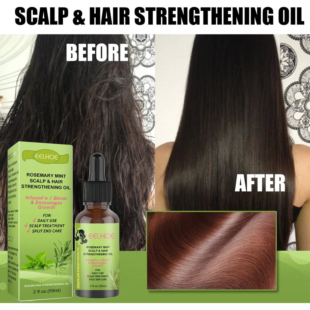 59ml bottle of Rosemary Mint Hair Growth Fluid for scalp massage and hair care