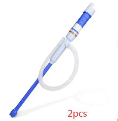 Blue manual siphon pump for fuel and liquid transfer
