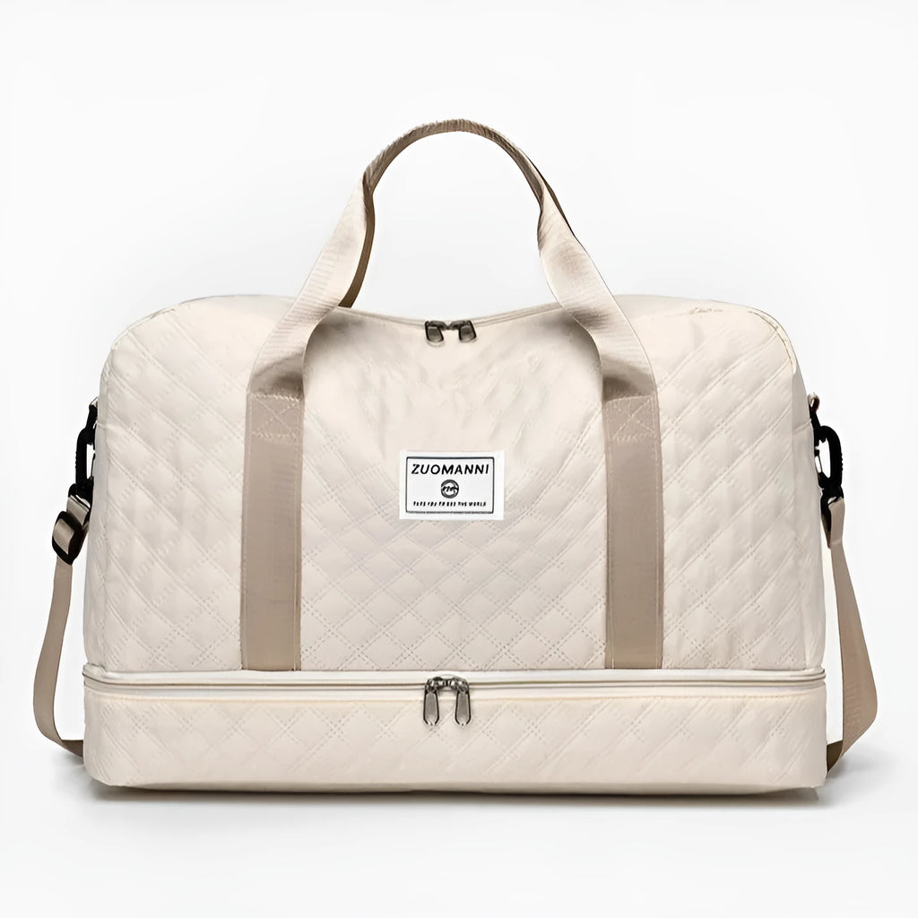 Oxford cloth leisure travel bag with 36-55 litre capacity in street trend style with sewing thread details
