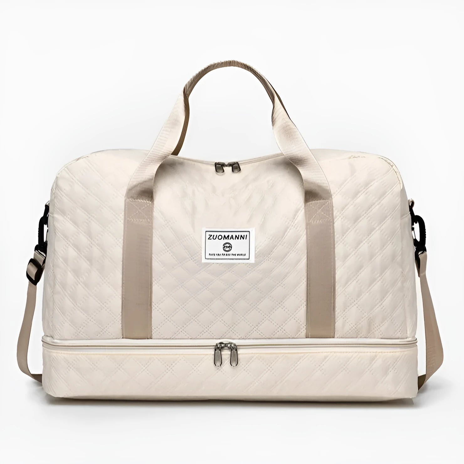 Oxford cloth leisure travel bag with 36-55 litre capacity in street trend style with sewing thread details