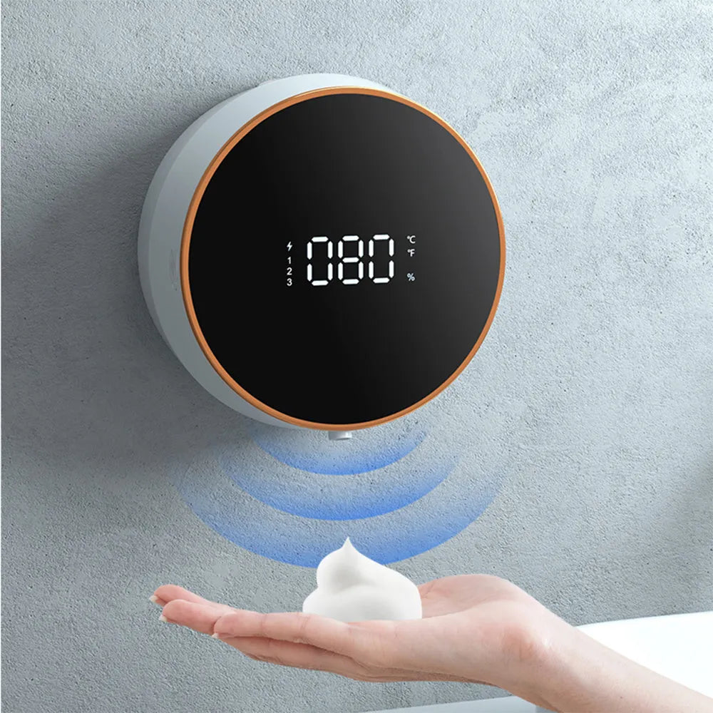 Smart auto sensing foam dispenser with USB charging port in black or white colour wall mounted