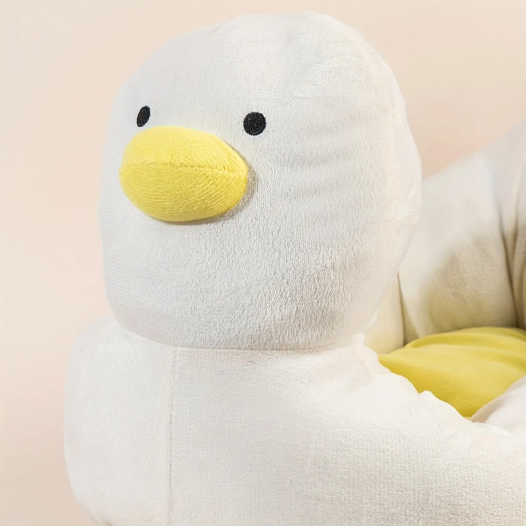 Duck shape fluffy pet bed sofa for small dogs and cats in blue or white colour