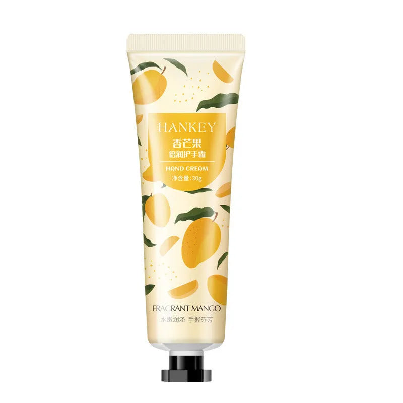 30g tube of fruit scented hand cream for moisturising dry skin.