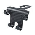 Black ABS plastic car multifunction hook bracket with integrated mobile phone holder for rear seat mounting.