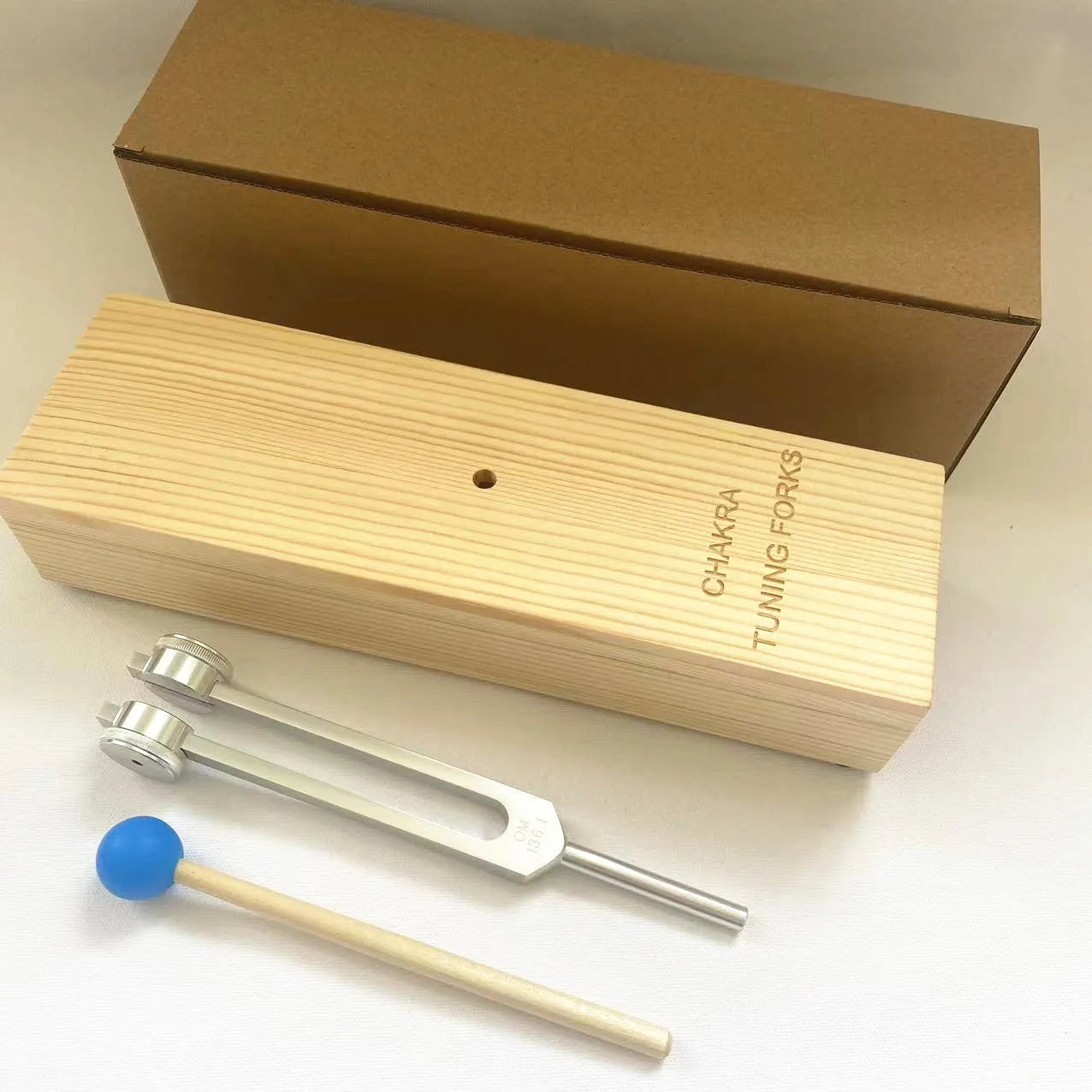432Hz aluminium alloy tuning fork with portable speaker unit for sound therapy