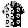 Men's Hawaiian shirt with Cuban collar and digital printed pattern in polyester fabric
