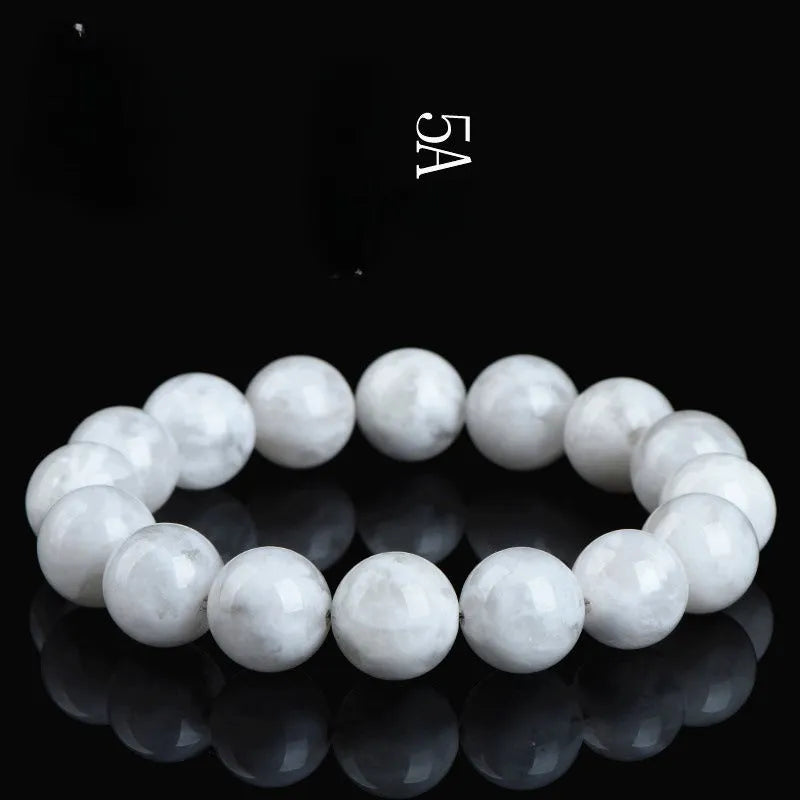 Women's crystal bracelet with natural blizzard snowflake round beads and geometric Ruyi Xiangyun design elements