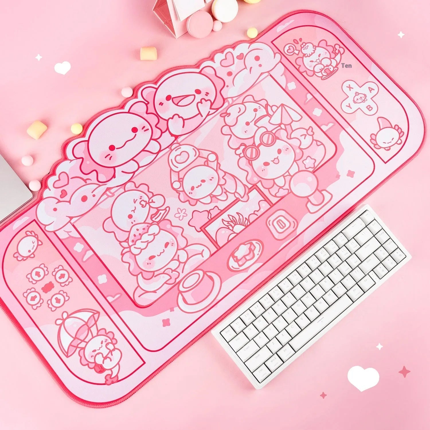 75x40cm large cloth mouse pad with hexagonal crane machine anime design and wrist support