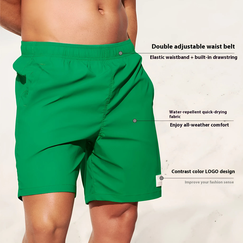 Men's quick-drying nylon sports shorts in straight leg style available in multiple colours
