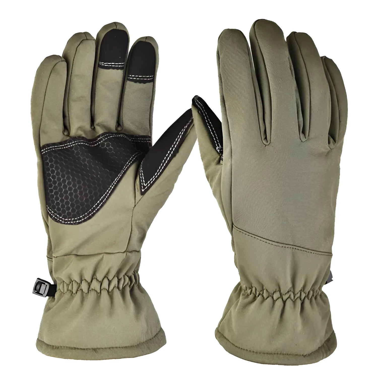 Tactical ski gloves with touchscreen fingertips in camouflage colour option
