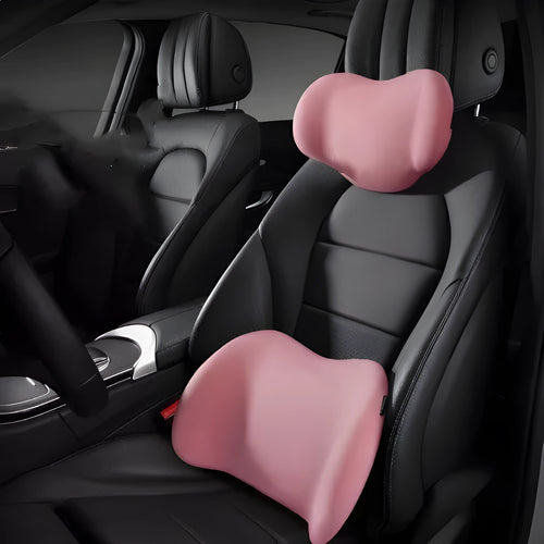 Memory cotton car cushion set in choice of colours for head and back support