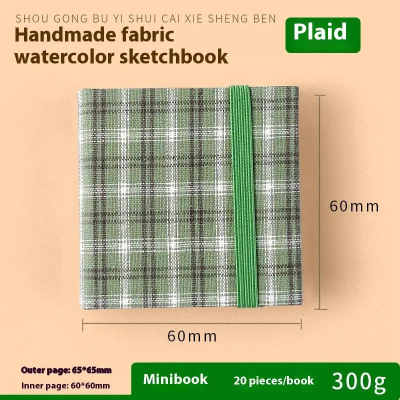 Feiluniao handmade fabric watercolour notebook with artistic cover design, 185mm length for portable sketching