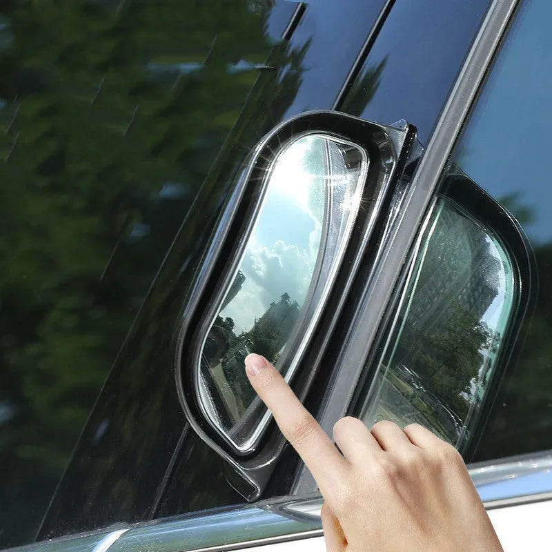 Universal wide angle rearview mirror with two-row mirror surface and ABS construction