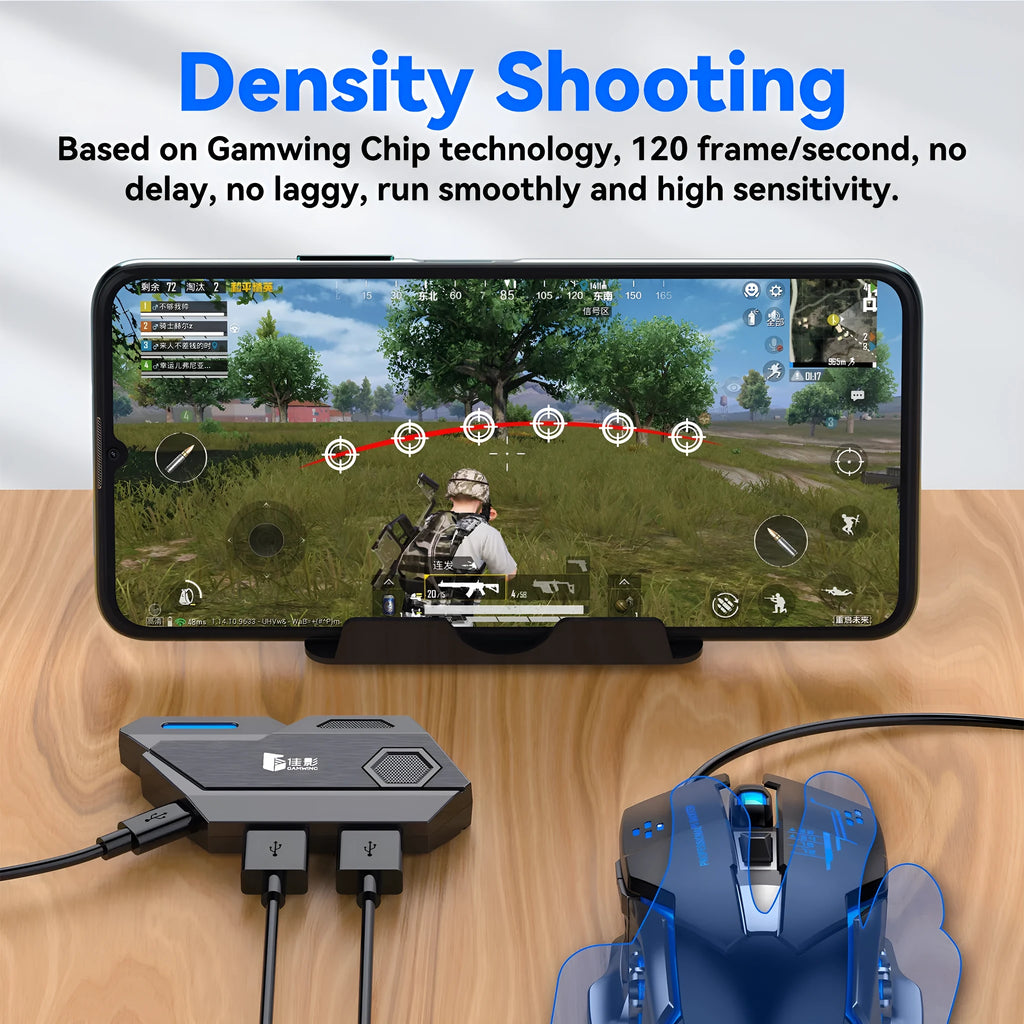 Gaming keyboard mouse converter for mobile devices with USB interface