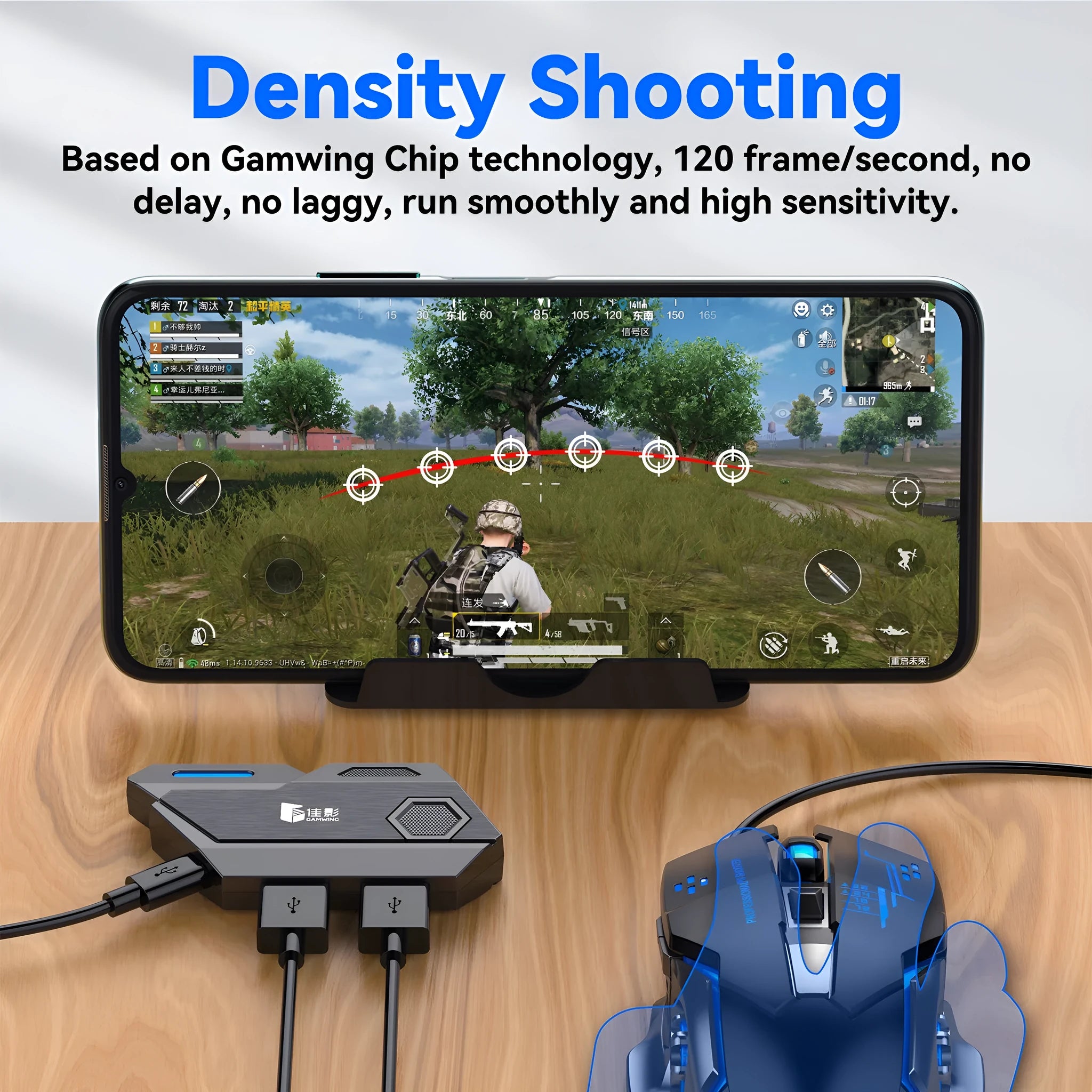 Gaming keyboard mouse converter for mobile devices with USB interface