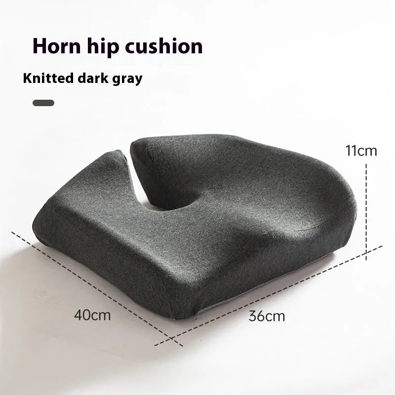 Memory foam office seat cushion measuring 36x40x11cm with solid-colour polyester cover