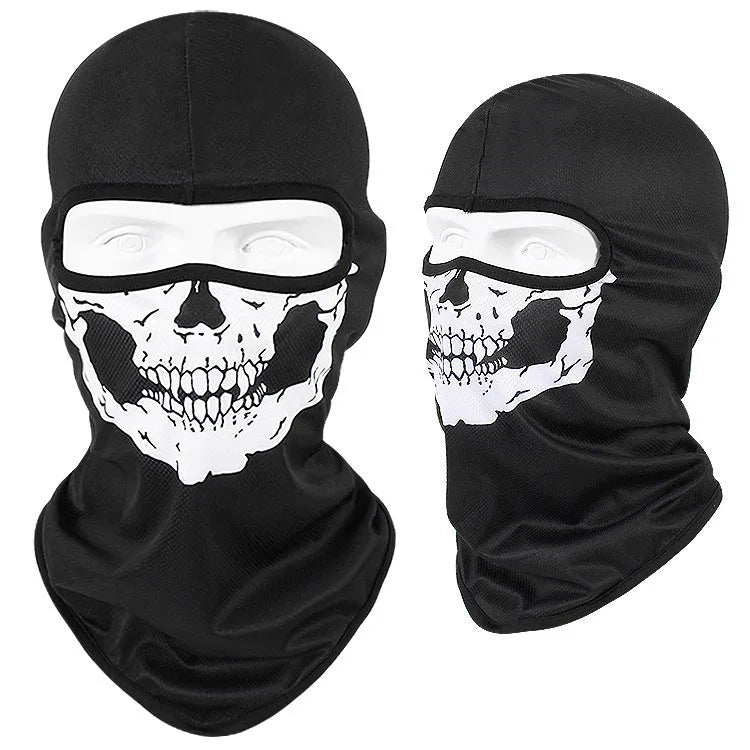 Motorcycle breathable skull sun mask with Bakool silk fabric in 36*29 cm size