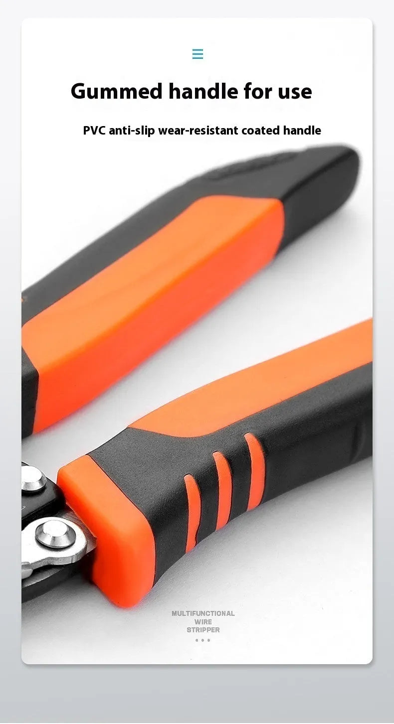 Automatic wire stripping pliers tool for electricians with steel construction