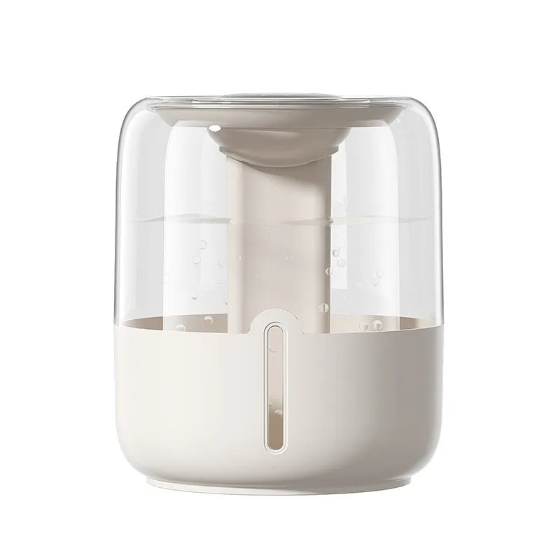 Beige large capacity humidifier with digital display and dual spray outputs