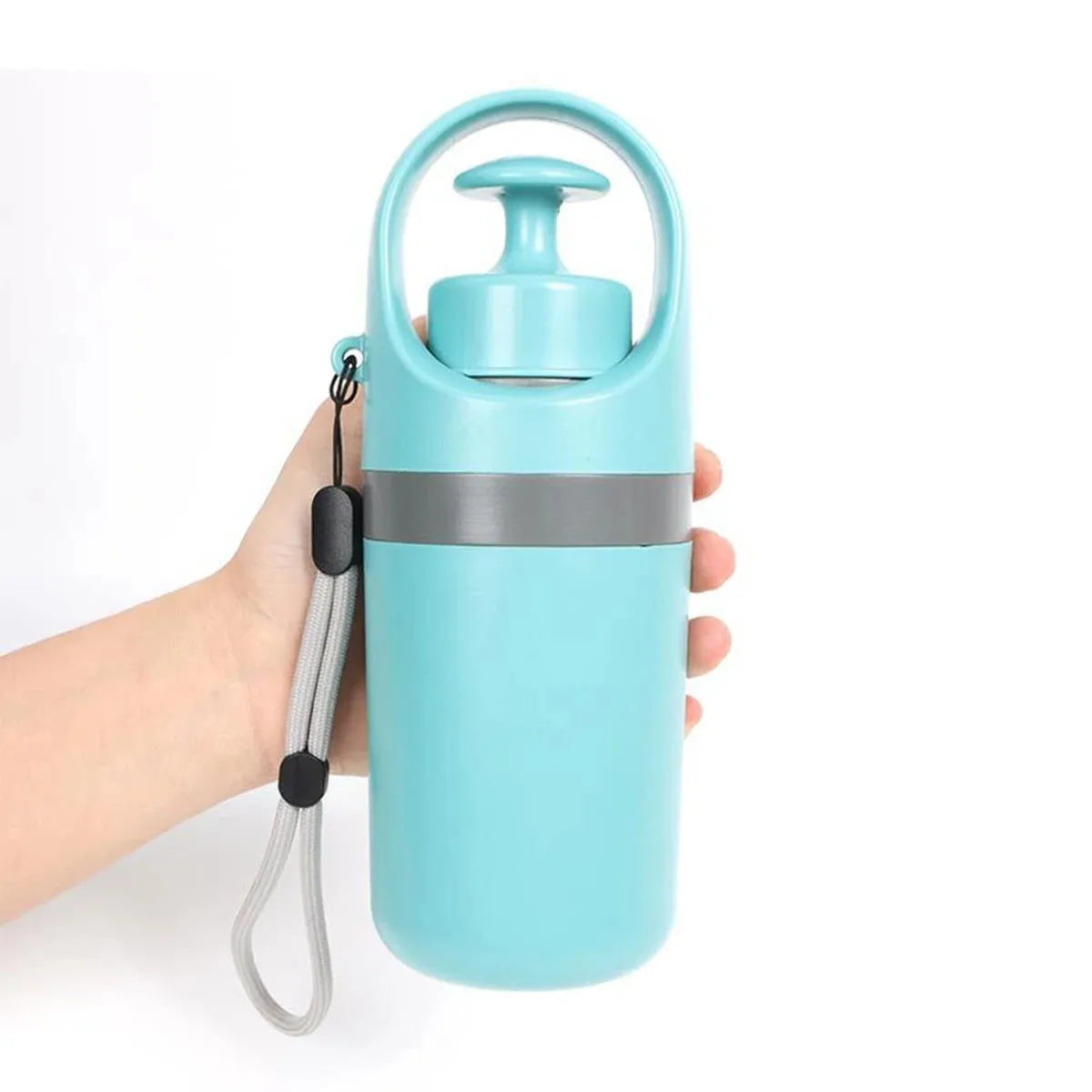 Blue and orange ABS plastic pet pooper scooper with claw design and bag dispenser