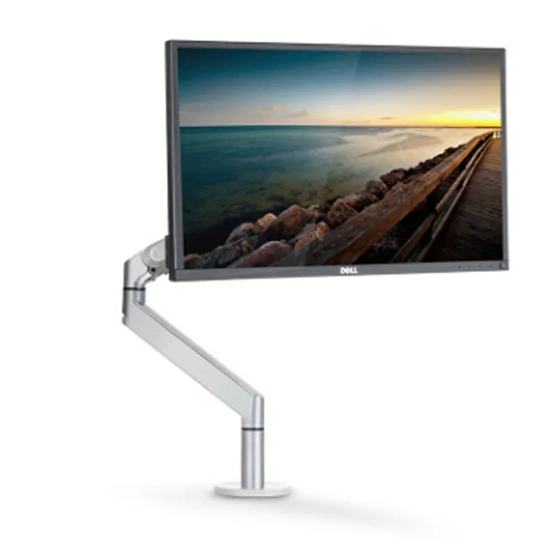 Silver aluminium laptop stand with hover design showing air gap underneath for cooling