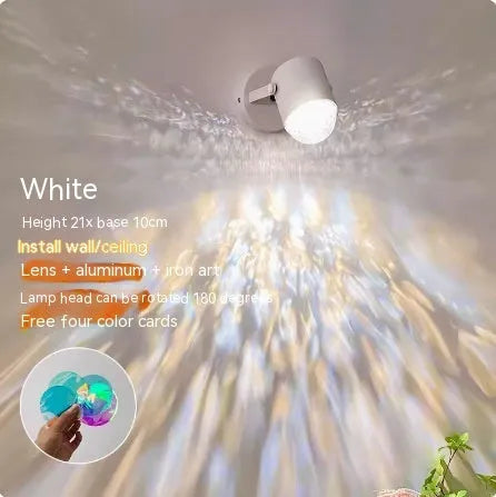 Dynamic water ripple atmosphere table lamp with ceiling or desktop placement options