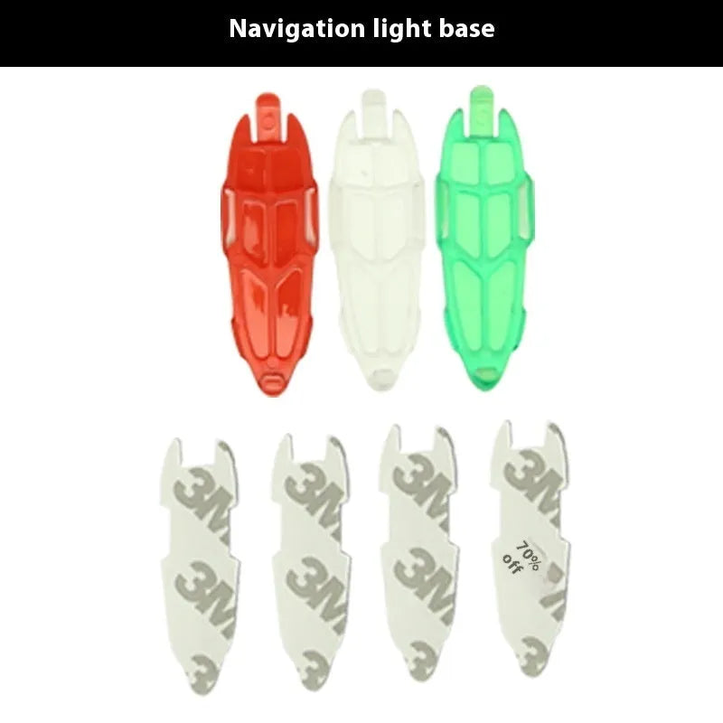 V3 wireless charging waterproof LED navigation lights for model cars and boats with adhesive backing.