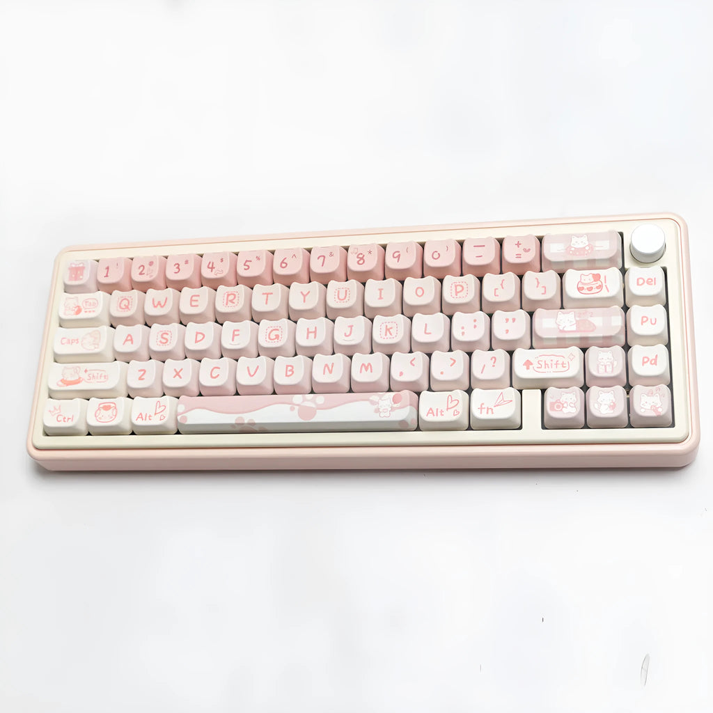 Full set of PBT sublimation printed key caps for mechanical keyboards showing multi-colour patterns