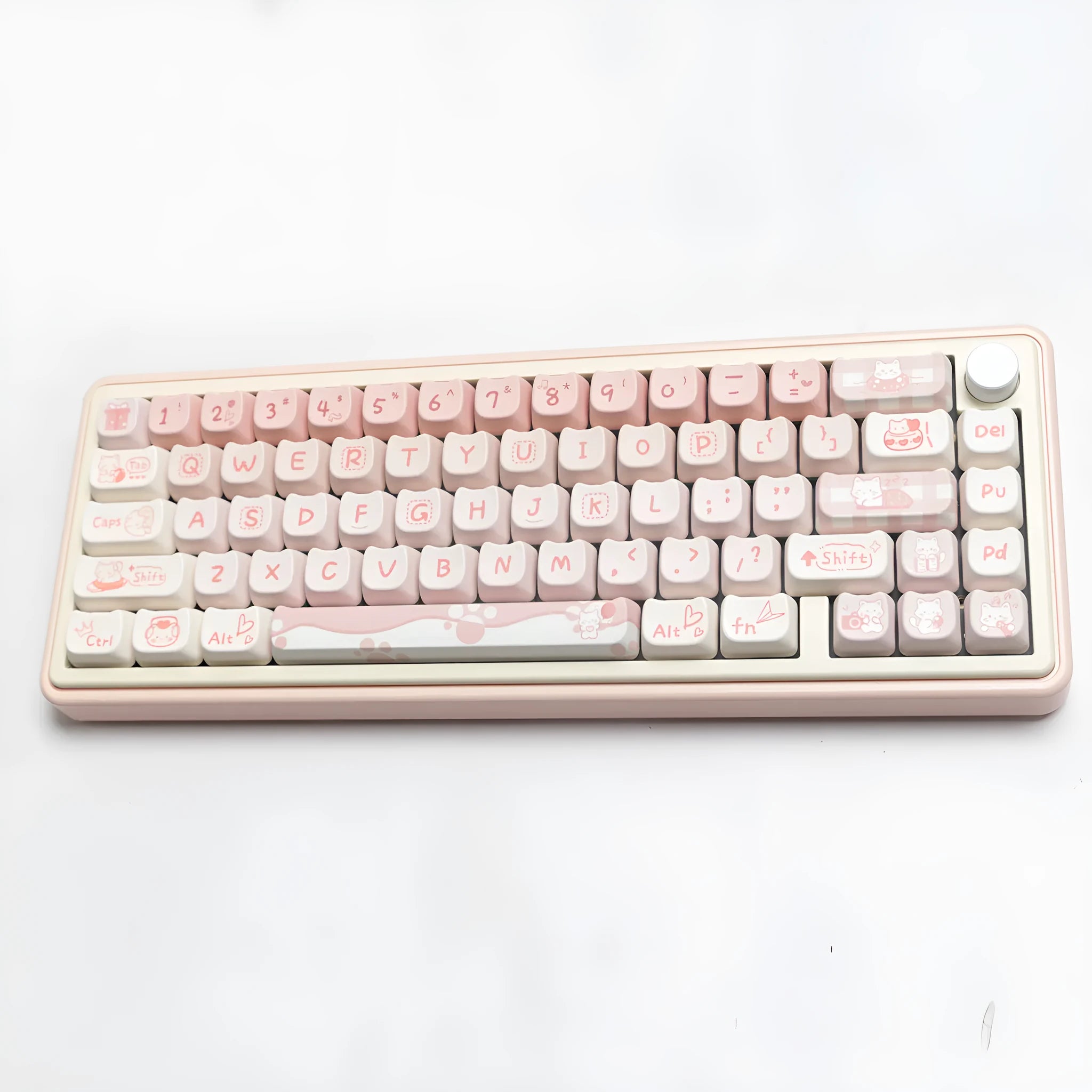 Full set of PBT sublimation printed key caps for mechanical keyboards showing multi-colour patterns