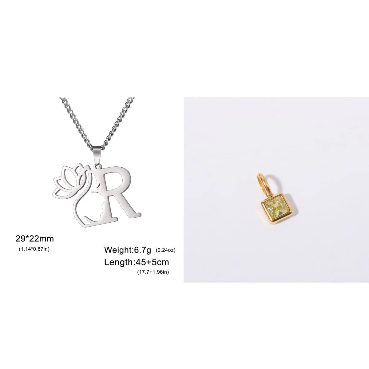 Stainless steel cross chain necklace with electroplated finish and single pendant