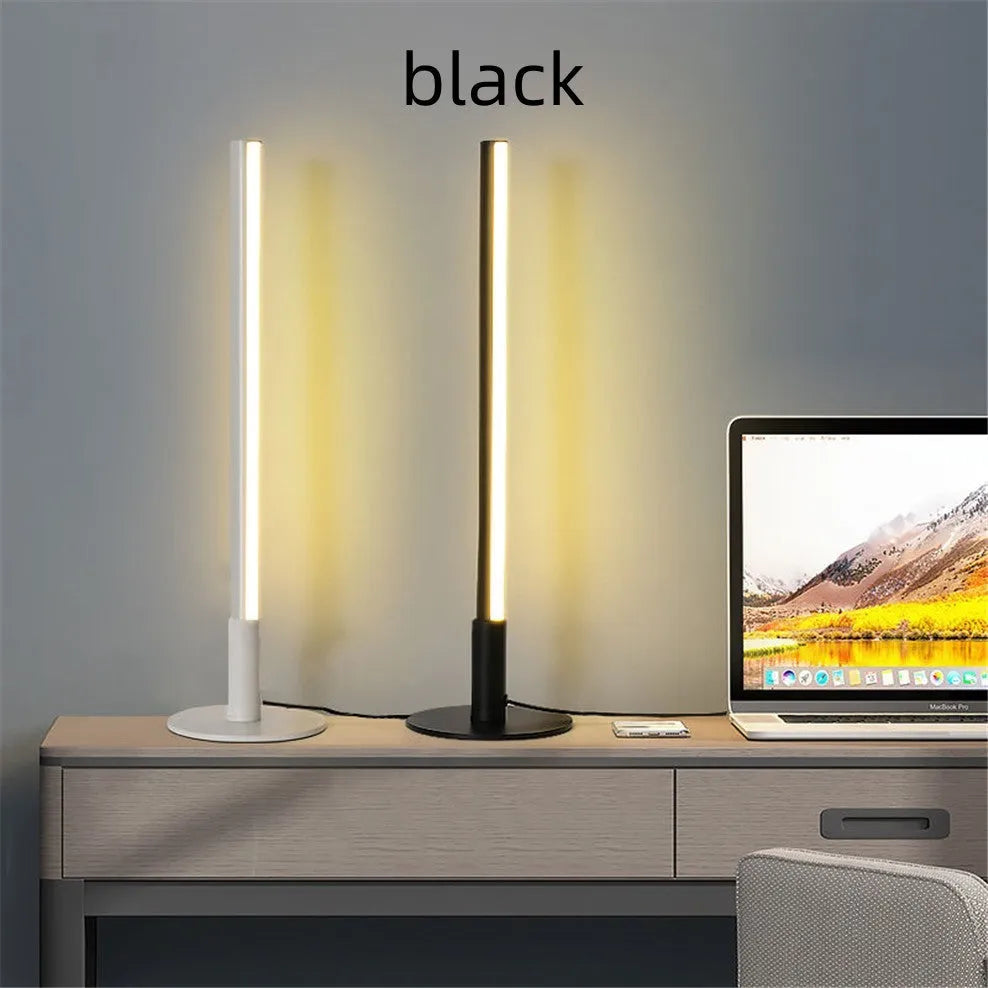 Black retro aluminium atmosphere lamp with LED lighting measuring 14cm diameter by 48.5cm height